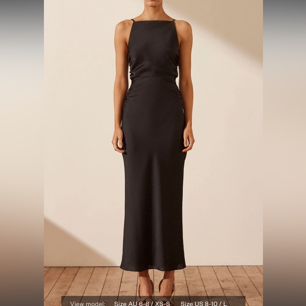 NWT Shona joy high neck ruched midi dress